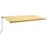 Vidaxl Luifel manuell ausziehbar mit LED 600x350 cm gelb und weiß