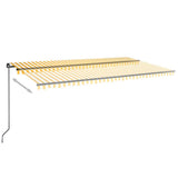 Vidaxl Luifel manuell ausziehbar mit LED 600x350 cm gelb und weiß