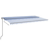 Vidaxl Luifel Automatisch erweiterbar 600x350 cm blau und weiß