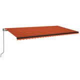 Vidaxl Luifel erstreckt sich automatisch 600x350 cm orange und braun