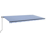 Vidaxl Luifel Automatik mit LED- und Windsensor 600x350 cm blau weiß