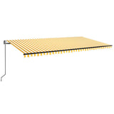 Vidaxl Luifel Automatik mit LED- und Windsensor 600x350 cm gelb und weiß