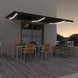 Vidaxl Luifel Automatik mit LED- und Windsensor 600x350 cm Anthrazit