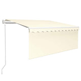 Vidaxl luifel automatisch met gordijn, led en windsensor 3x2,5 m crème