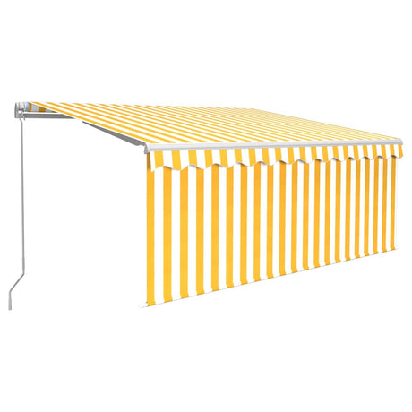 Vidaxx Markise manuell ausziehbar mit Rollo 3,5x2,5 m gelb weiß