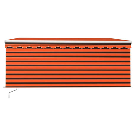 Vidaxl luifel handmatig uittrekbaar rolgordijn 3,5x2,5 m oranje bruin