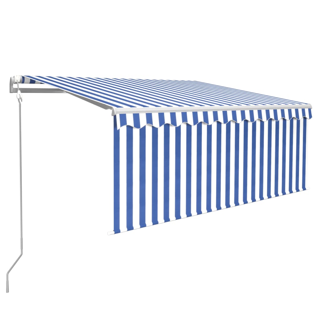 Vidaxl Luifel Automatisch erweiterbarer Roller Blind 3.5x2,5 m blau weiß