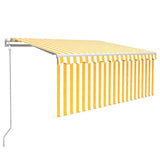 Vidaxl Luifel Automatisch erweiterbarer Roller Blind 3,5x2,5 m gelb und weiß