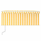 Vidaxl Luifel Automatisch erweiterbarer Roller Blind 3,5x2,5 m gelb und weiß