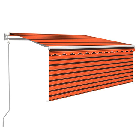 Vidaxl luifel automatisch uittrekbaar rolgordijn 3,5x2,5m oranje bruin