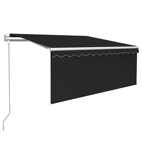 Vidaxx Markise mit Rollo, LED und Windsensor 3,5x2,5 m Anthrazit