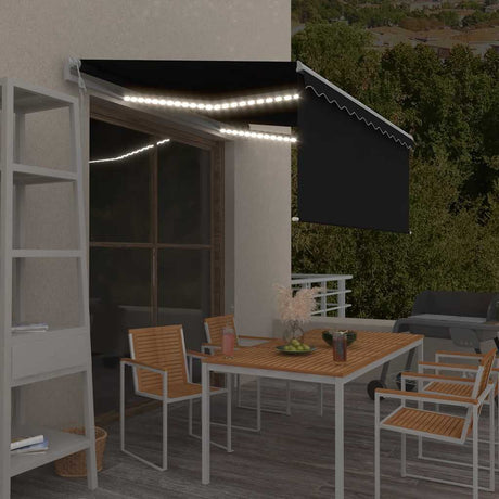 Vidaxx Markise mit Rollo, LED und Windsensor 3,5x2,5 m Anthrazit
