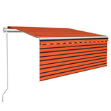 Vidaxl luifel met rolgordijn, led en windsensor 3,5x2,5 m oranje bruin