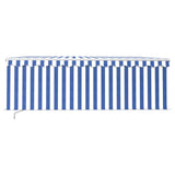 Vidaxl luifel manuell ausziehbar mit Roller Blind 4x3 m blau und weiß