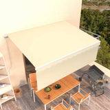 Vidaxl luifel mit Roller Blind 4x3 M cremefarbene gelenkt