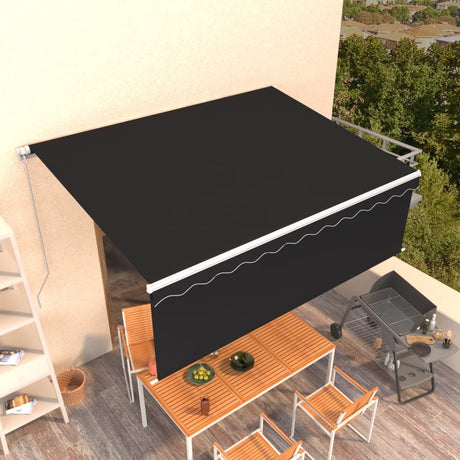 Vidaxx Markise manuell ausziehbar mit Rollo 4x3 m Anthrazit