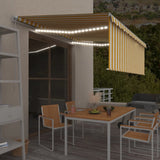 Vidaxl luifel manuell ausziehbar mit Rollerblind -LED 4x3 m gelb Weiß