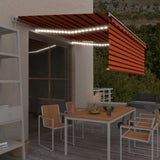 vidaXL Markise manuell ausziehbares Rollo LED 4x3 m Orange Braun