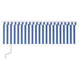 Vidaxl luifel exponierbar mit Roller Blind 4x3 m blau weiß