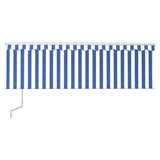 Vidaxl Luifel Automatische Walzenblind -LED -Windsensor 4x3 m blau und weiß