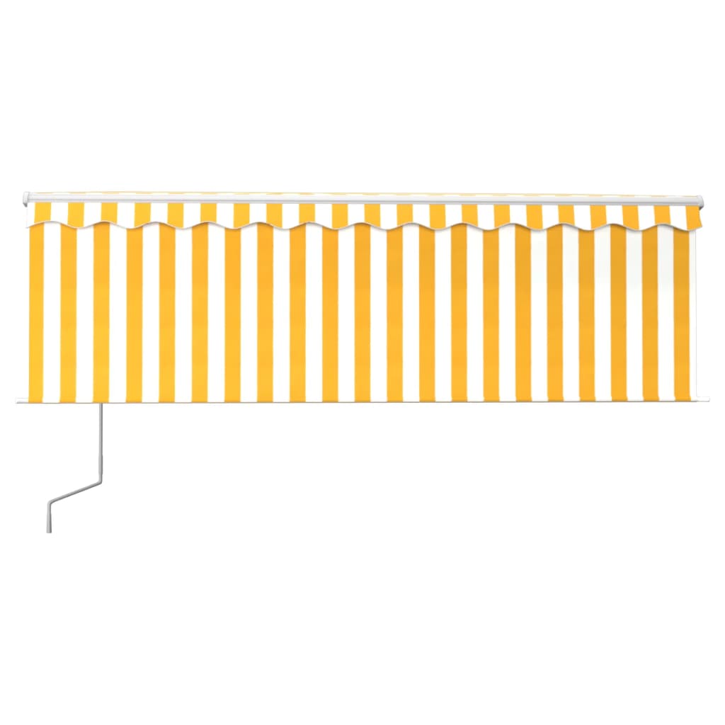Vidaxl Luifel Automatik mit Rollerblind -LED -Windsensor 4x3 M Gelb Weiß