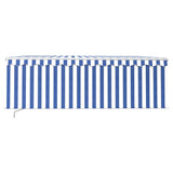Vidaxl luifel manuell ausziehbar mit Roller Blind 4,5x3 m blau weiß