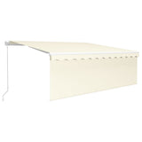Vidaxl luifel manuell ausziehbar mit Roller Blind LED 4,5 x 3 m Creme