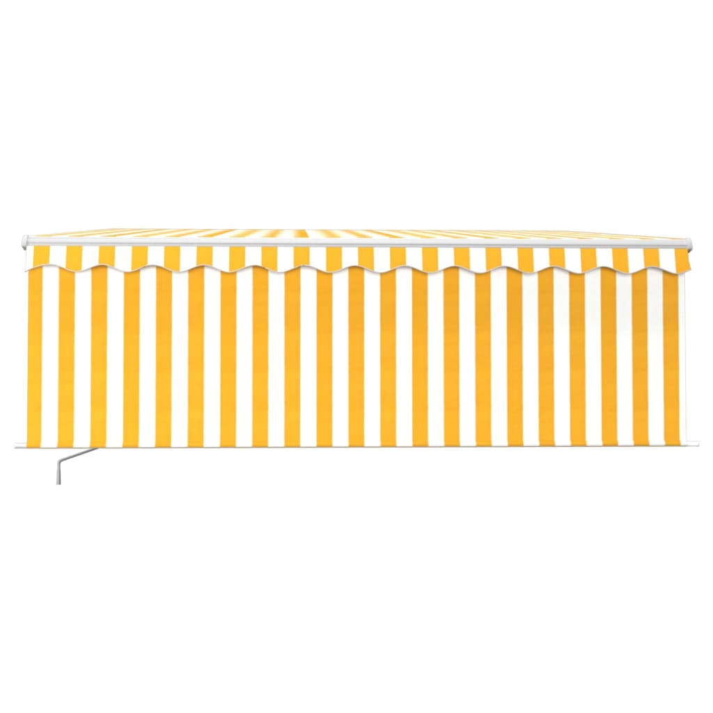 Vidaxl luifel manuell ausziehbar Roller Blind und LED 4,5 x 3 m gelb weiß