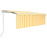 Vidaxl luifel expanisch mit Roller Blind 4,5x3 M Gelb weiß
