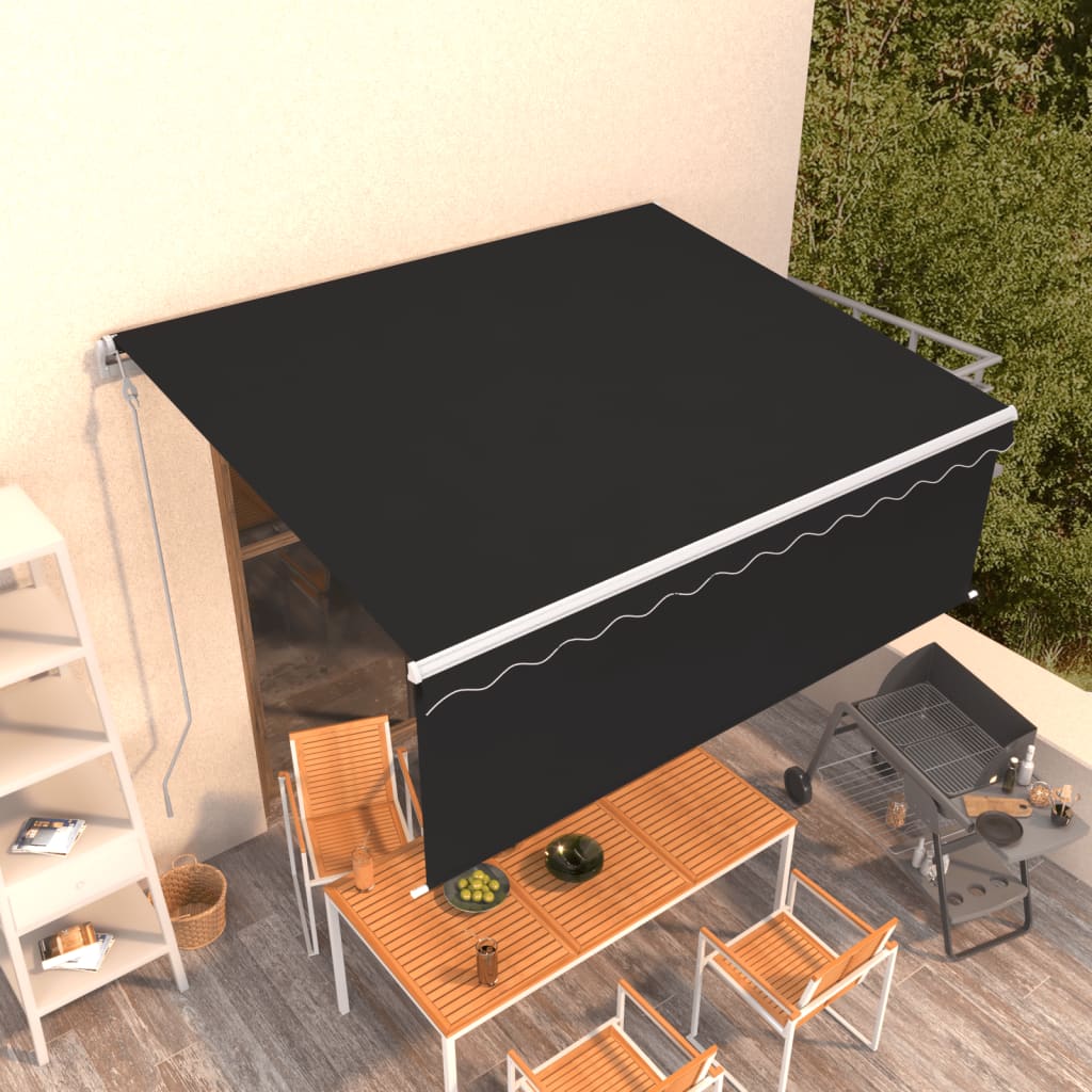 Vidaxl Luifel exponierbar mit Roller Blind 4,5x3 m Anthrazit