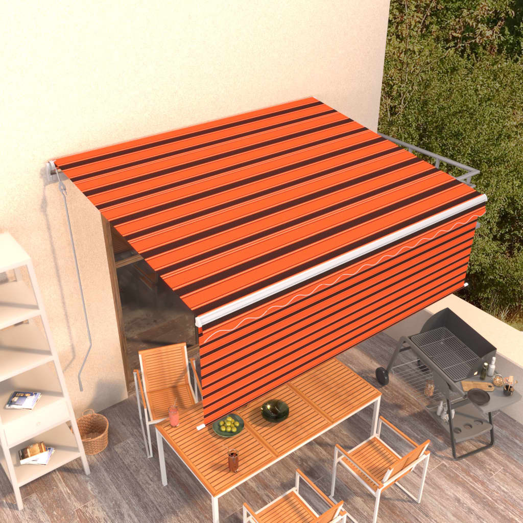 Vidaxl Luifel Automatisch erweiterbarer Roller Blind 4,5x3 M Orange Braun