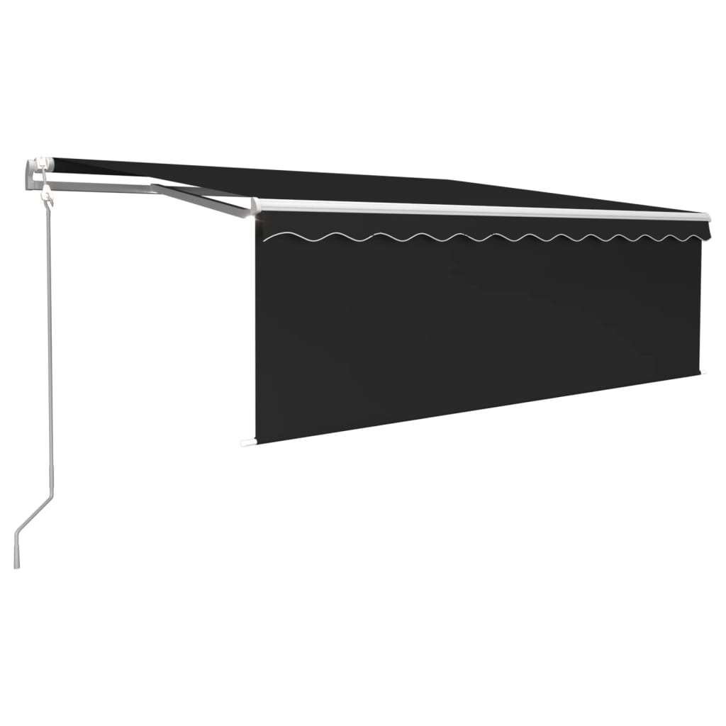 Vidaxl Luifel Automatik mit Vorhang -LED -Windsensor 4,5x3 m Anthrazit