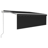Vidaxl Luifel Automatik mit Vorhang -LED -Windsensor 4,5x3 m Anthrazit