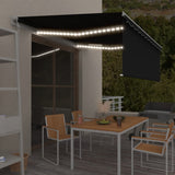 Vidaxl Luifel Automatik mit Vorhang -LED -Windsensor 4,5x3 m Anthrazit