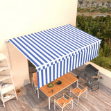 Vidaxl luifel manuell ausziehbar mit Roller Blind 5x3 m blau und weiß