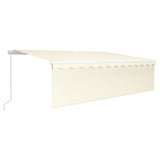 Vidaxl luifel mit Roller Blind 5x3 m cremefarbene gelenkt