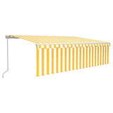 Vidaxl luifel manuell ausziehbar mit Roller Blind 5x3 m gelb und weiß