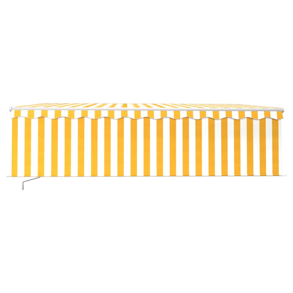Vidaxl luifel manuell ausziehbar mit Rollerblind -LED 5x3 m gelb Weiß
