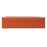 Vidaxl luifel manuell ausziehbare Rollerblind -LED 5x3 M Orange Braun