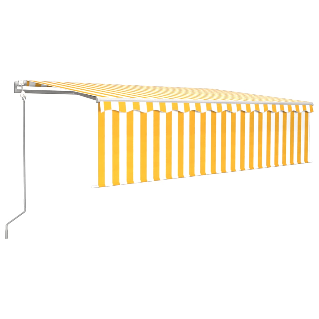 Vidaxl luifel exponierbar mit Roller Blind 5x3 m gelb und weiß