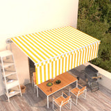Vidaxl luifel exponierbar mit Roller Blind 5x3 m gelb und weiß