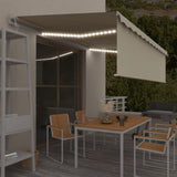 Vidaxl Luifel Automatik mit Rollerblind -LED -Windsensor 5x3 m Creme