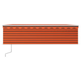 Vidaxl Luifel Automatische Walzenblind -LED -Windsensor 5x3 M Orange Braun