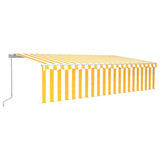 Vidaxl luifel manuell ausziehbar mit Rollerblind 6x3 m gelb und weiß