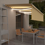 Vidaxl luifel manuell ausziehbar mit Rollerblind -LED 6x3 m gelb Weiß
