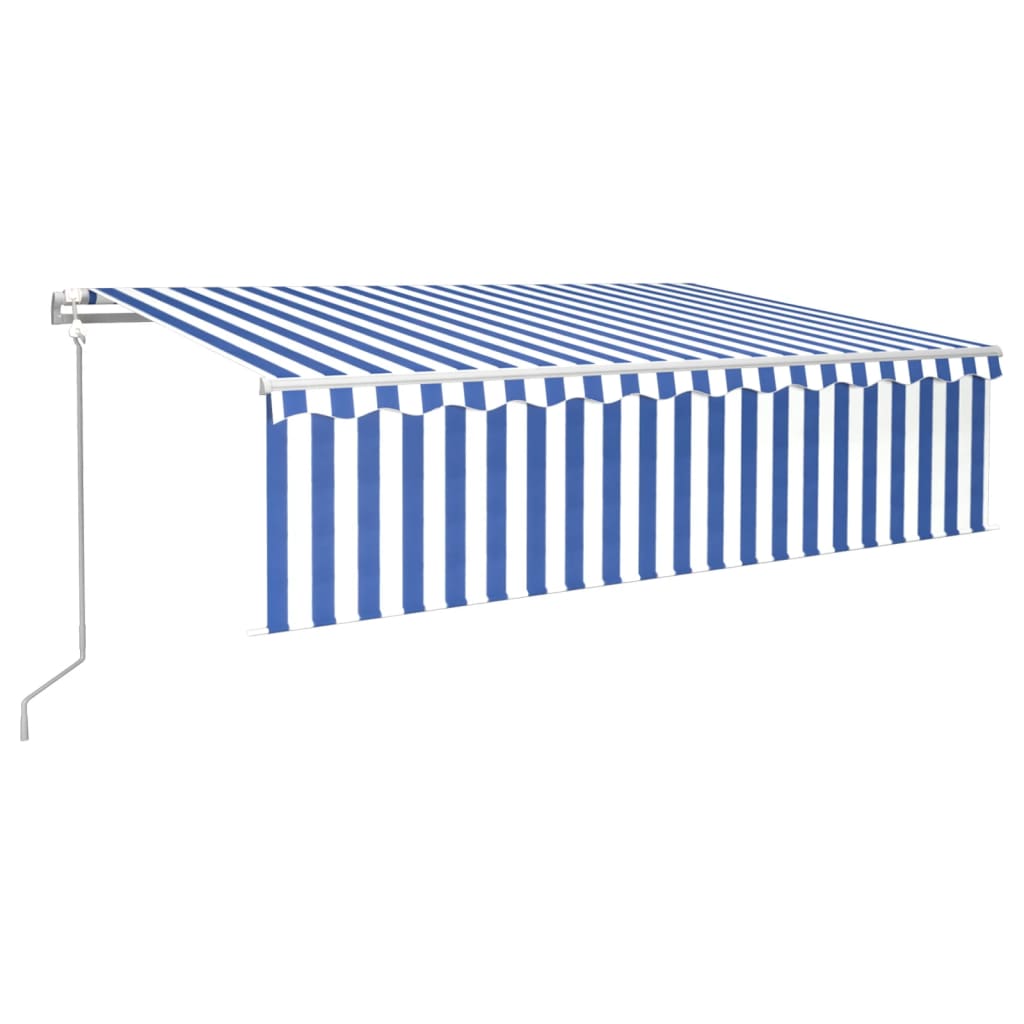 Vidaxl Luifel Automatische Walzenblind -LED -Windsensor 6x3 cm blau weiß