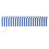 Vidaxl Luifel Automatische Walzenblind -LED -Windsensor 6x3 cm blau weiß