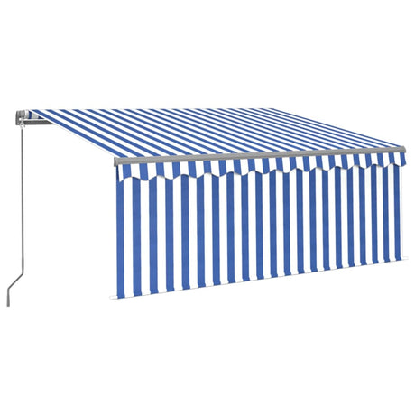 Vidaxl luifel manuell ausziehbar mit Roller Blind 3x2,5 m blau weiß