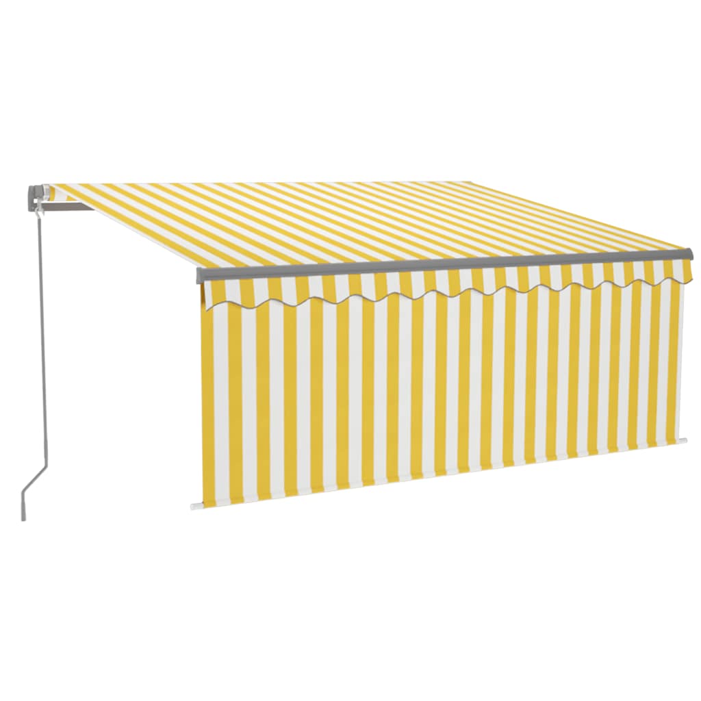 Vidaxl luifel manuell ausziehbare Rollerblind -LED 3x2,5 m gelb und weiß