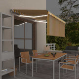 Vidaxl luifel manuell ausziehbare Rollerblind -LED 3x2,5 m gelb und weiß